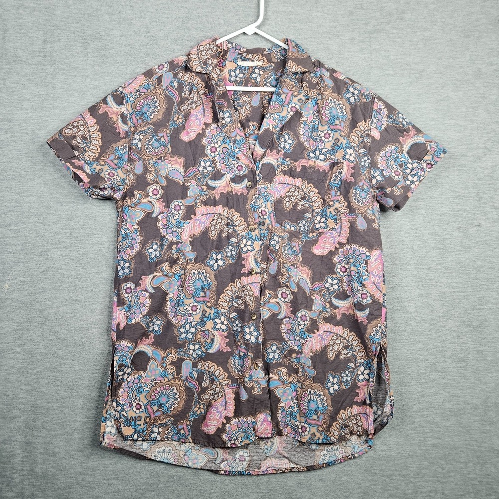 We The Free Size M Poolside Printed Oversized Boyfriend Button Up Shirt
